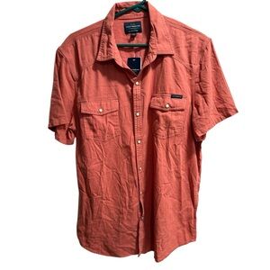 NWT Lucky Brand Men's Western Workwear Short Sleeve Shirt, size Large, Aragon